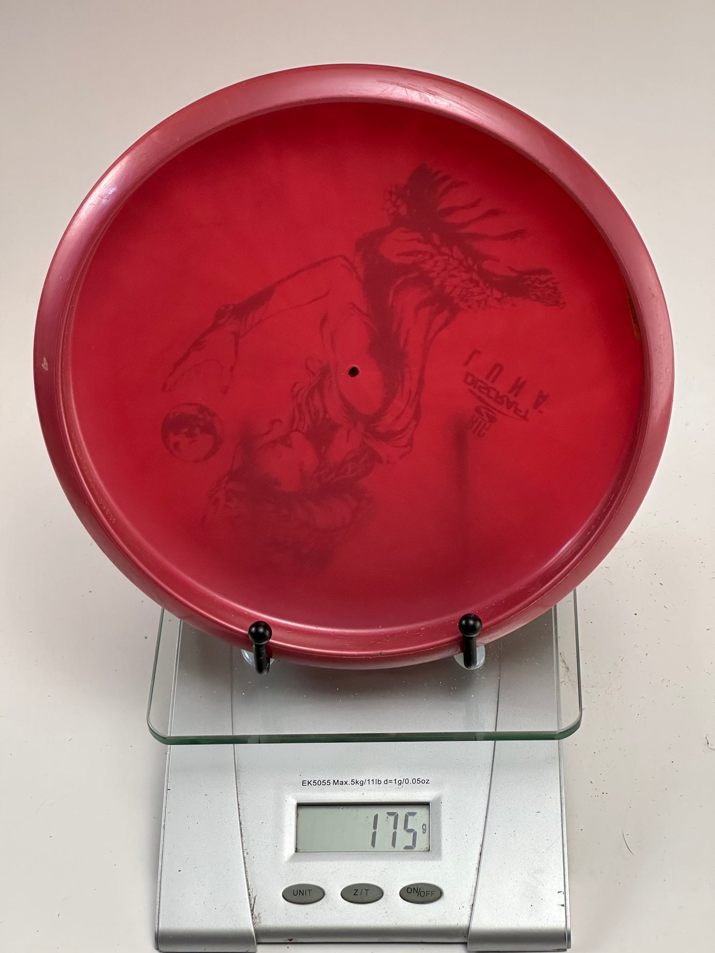 Discraft Big Z Luna Putter/Approach - Red with Blue Geometric Girl Stamp