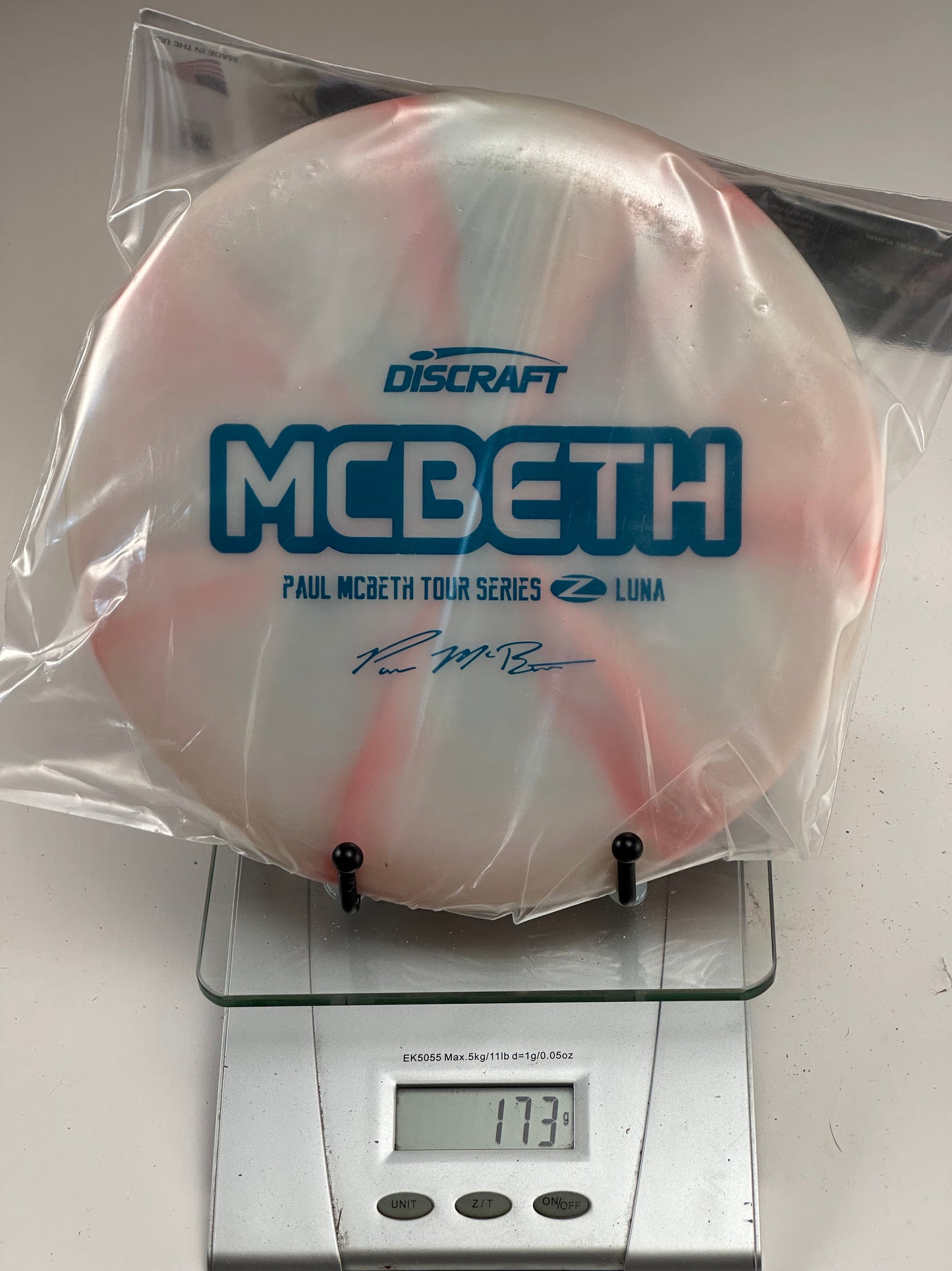 Discraft Paul McBeth Tour Series Luna (Z Line) Putter - White/Red Burst