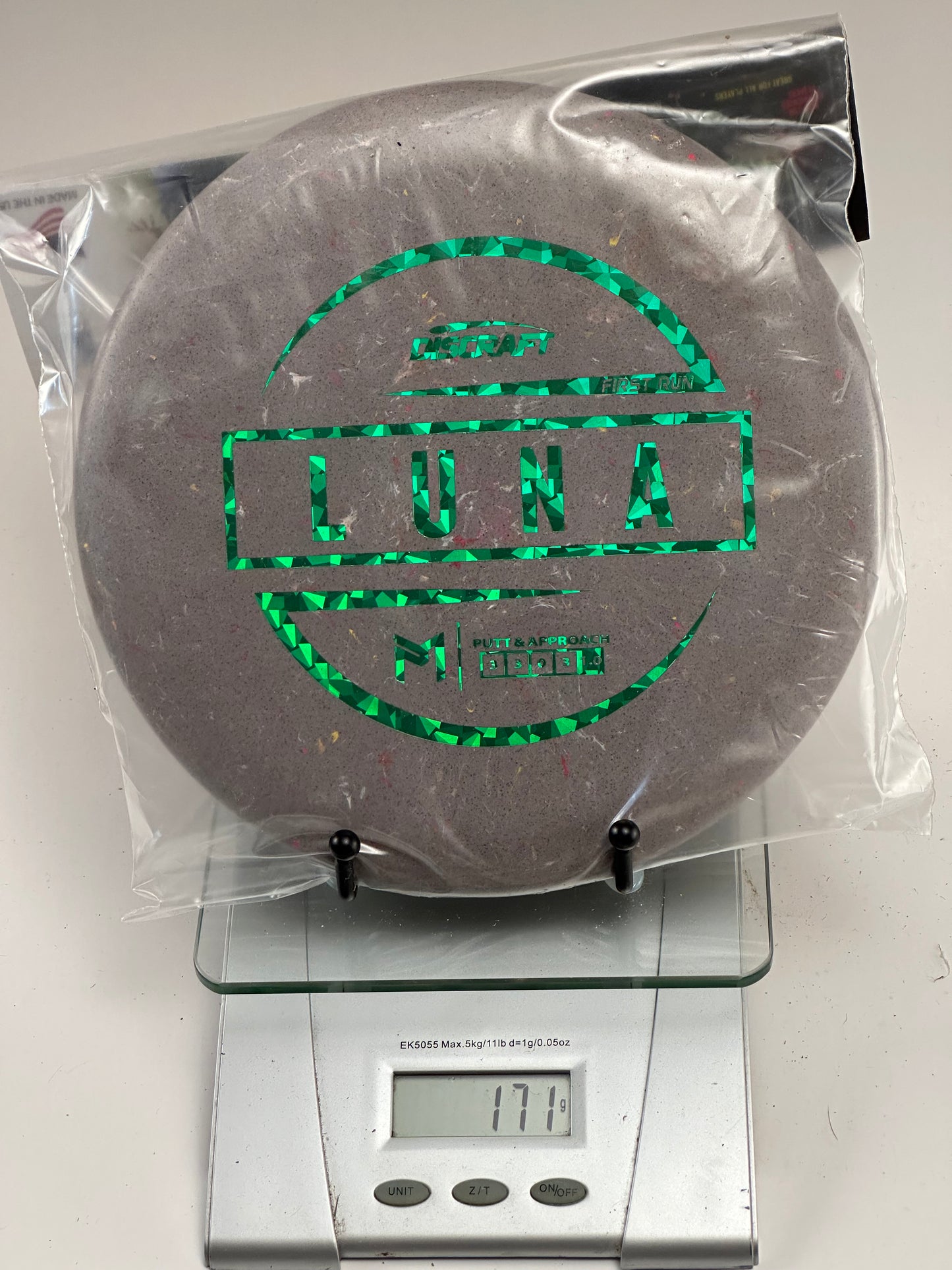 Discraft First Run Luna Jawbreaker Putter | Purple Speckle, Green Foil