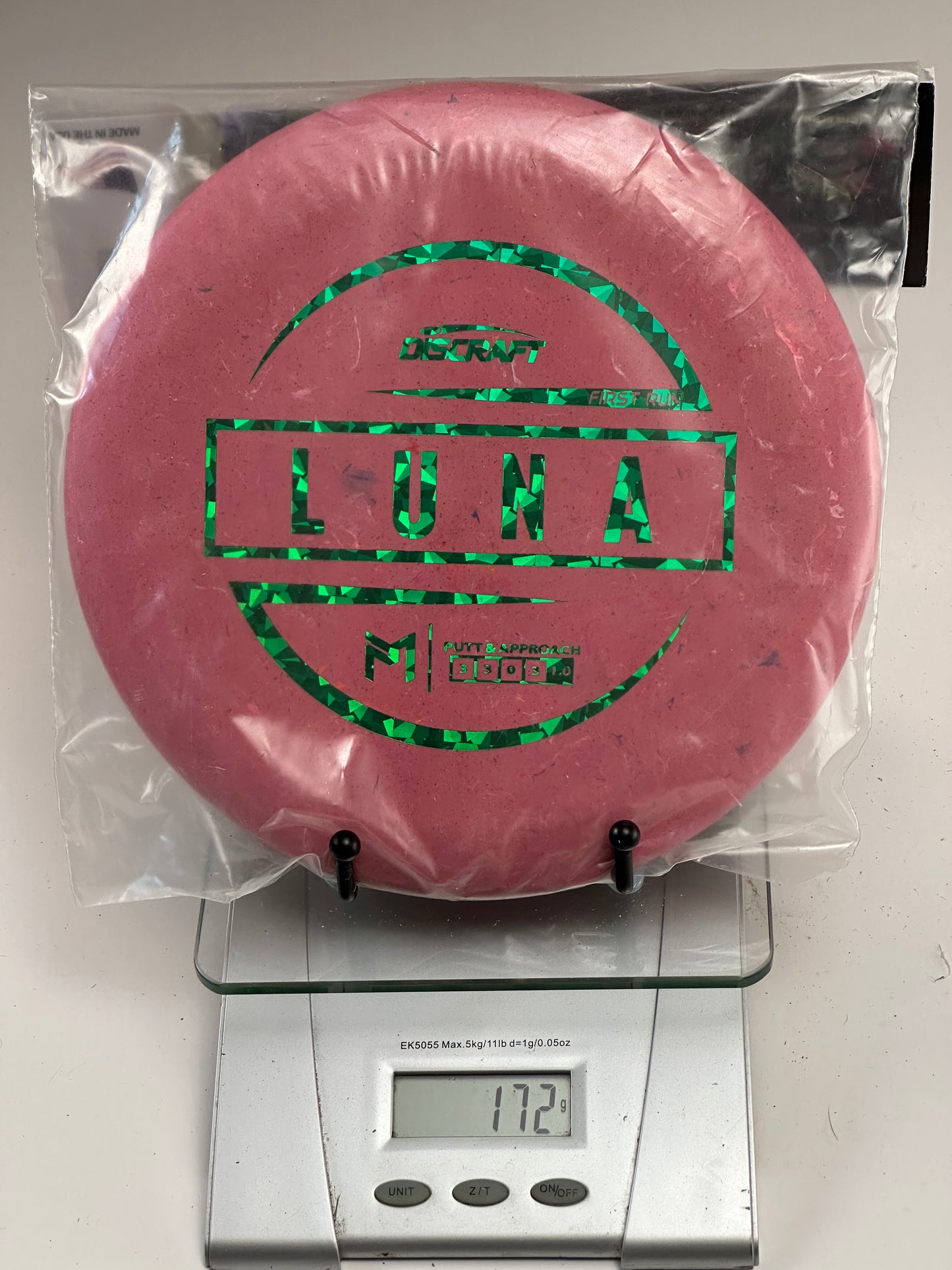 Discraft Luna (First Run) Jawbreaker Putter – Pink Speckle, Green Foil