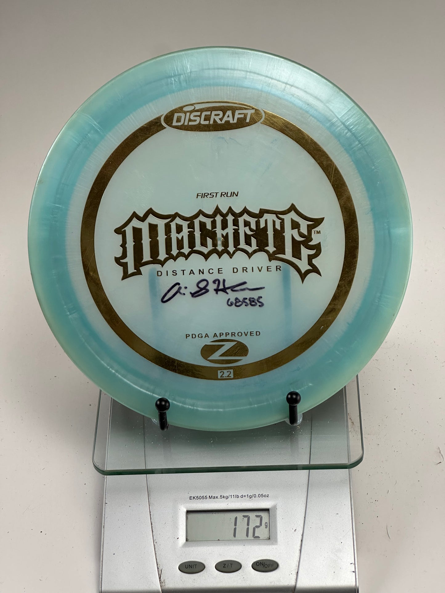 Discraft Z Machete First Run Distance Driver, Translucent Blue, Signed