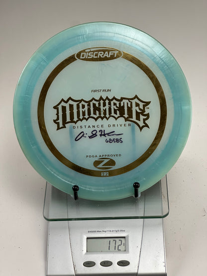 Discraft Z Machete First Run Distance Driver, Translucent Blue, Signed