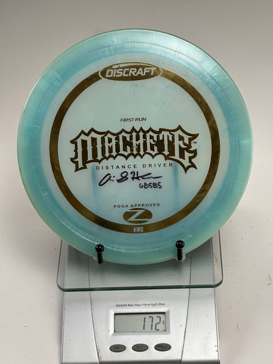 Discraft Z Machete First Run Distance Driver, Translucent Blue, Signed