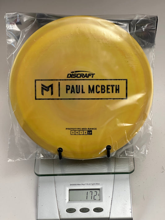 Discraft ESP Prototype Malta Midrange 172g Yellow Paul McBeth Stamp