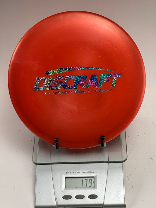 Discraft ESP Meteor (2019 Ledgestone) Red w/ Rainbow Sparkle Stamp