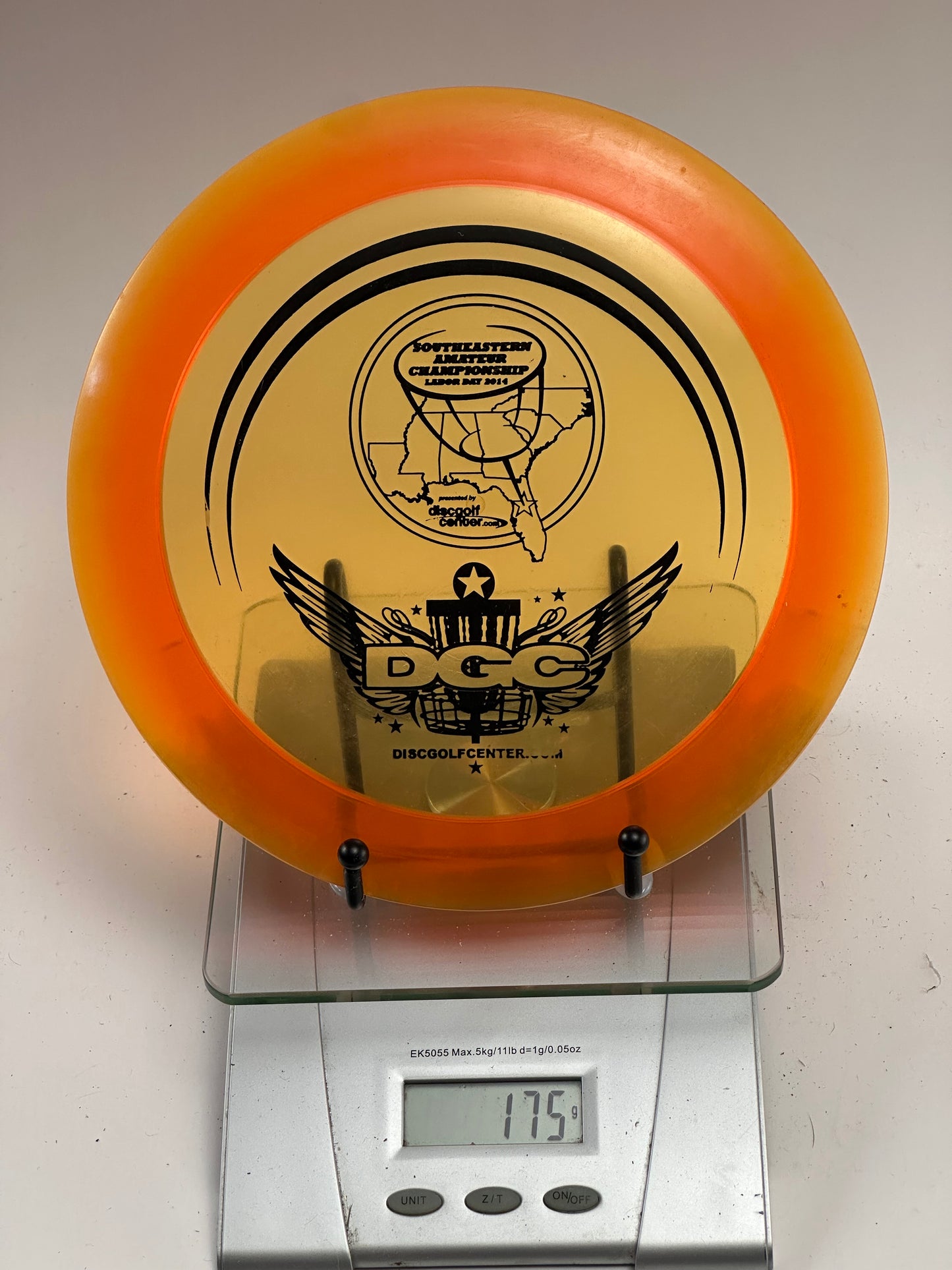 Discraft Z Nuke Distance Driver – Transparent Yellow/Orange – 2014 Tournament Stamp