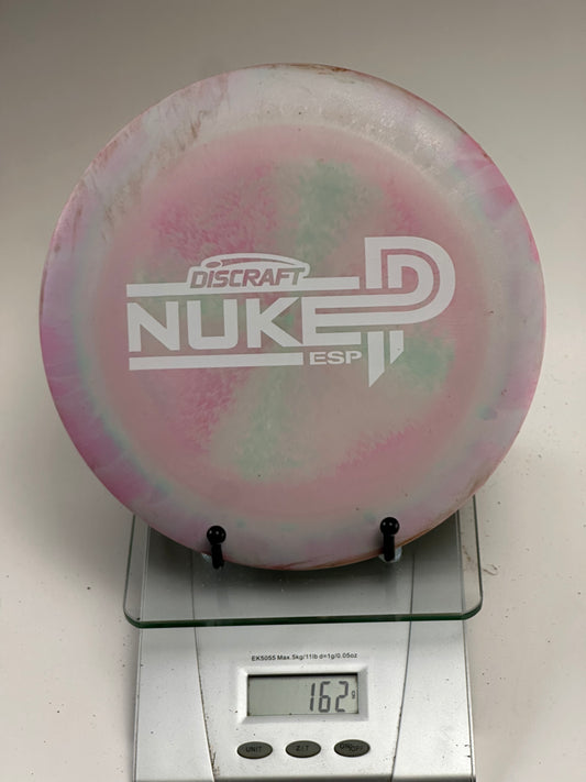 Discraft ESP Nuke (162g) Swirly Pink/Green Distance Driver - White Stamp