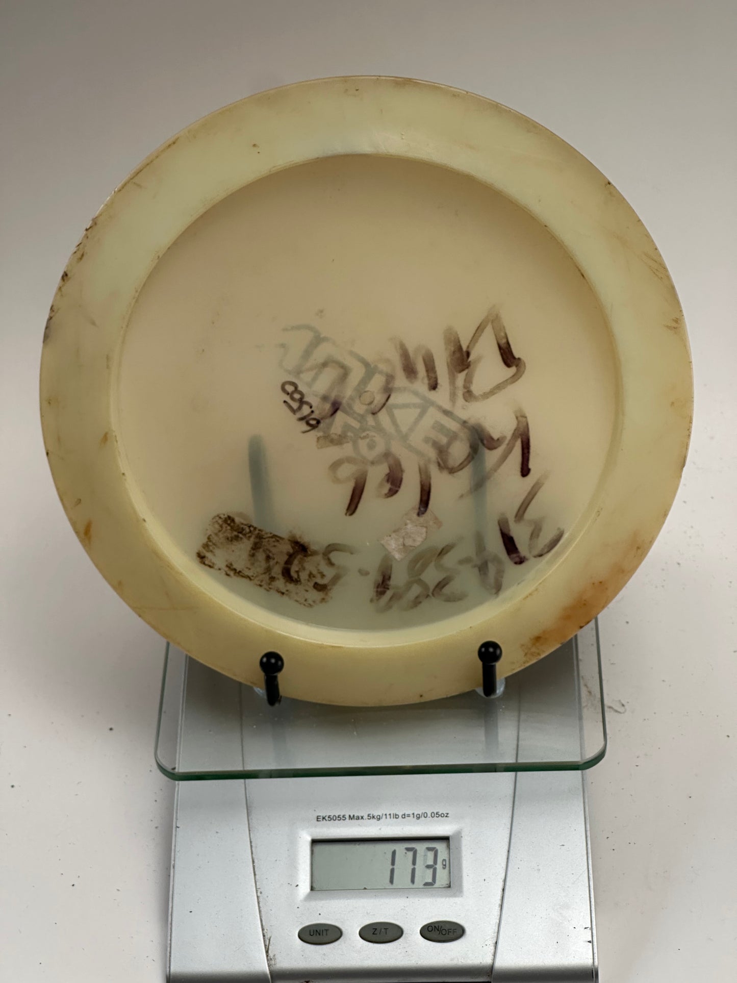 Discraft Z Nuke Distance Driver (Transparent Yellow) | Heavy Wear, Ink