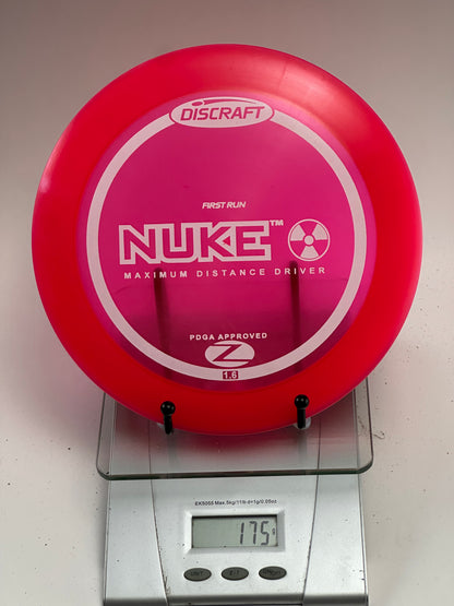 Discraft Z Nuke First Run Distance Driver (175g) – Clear Pink
