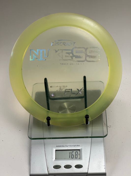 Discraft Nuke SS Z FLX Distance Driver (Transparent Yellow, Holo Stamp)