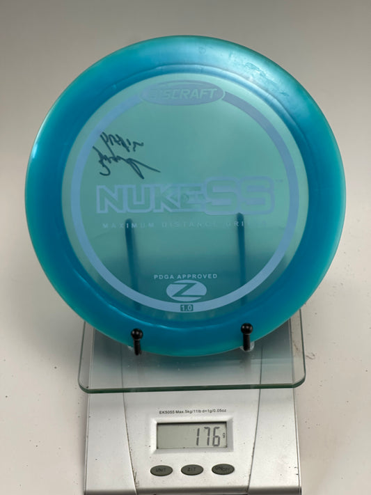Discraft Nuke SS Z Line Distance Driver (176g, Transparent Teal)