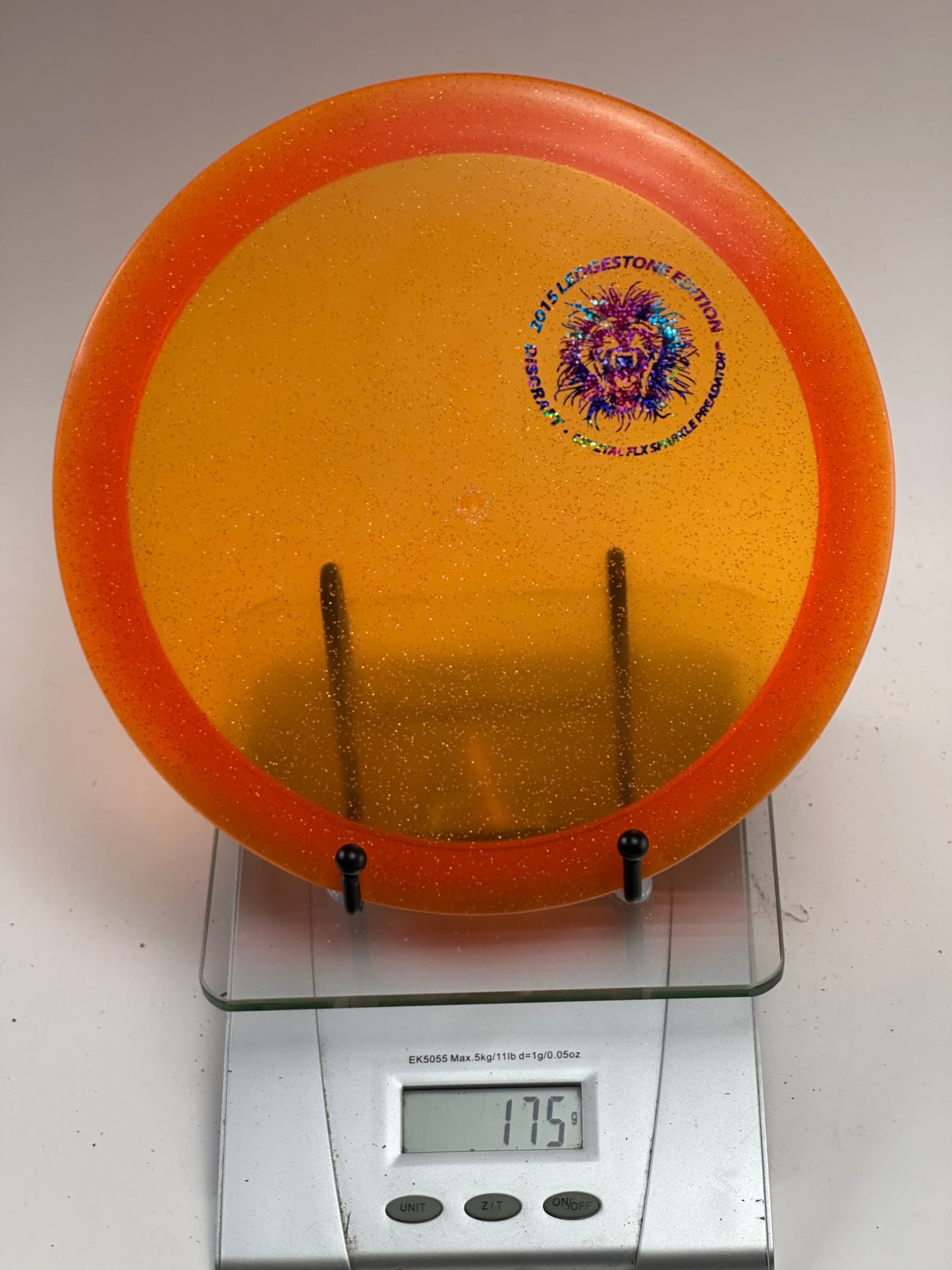 Discraft Predator Crystal FLX Sparkle (2015 Ledgestone) Transparent Orange 175g