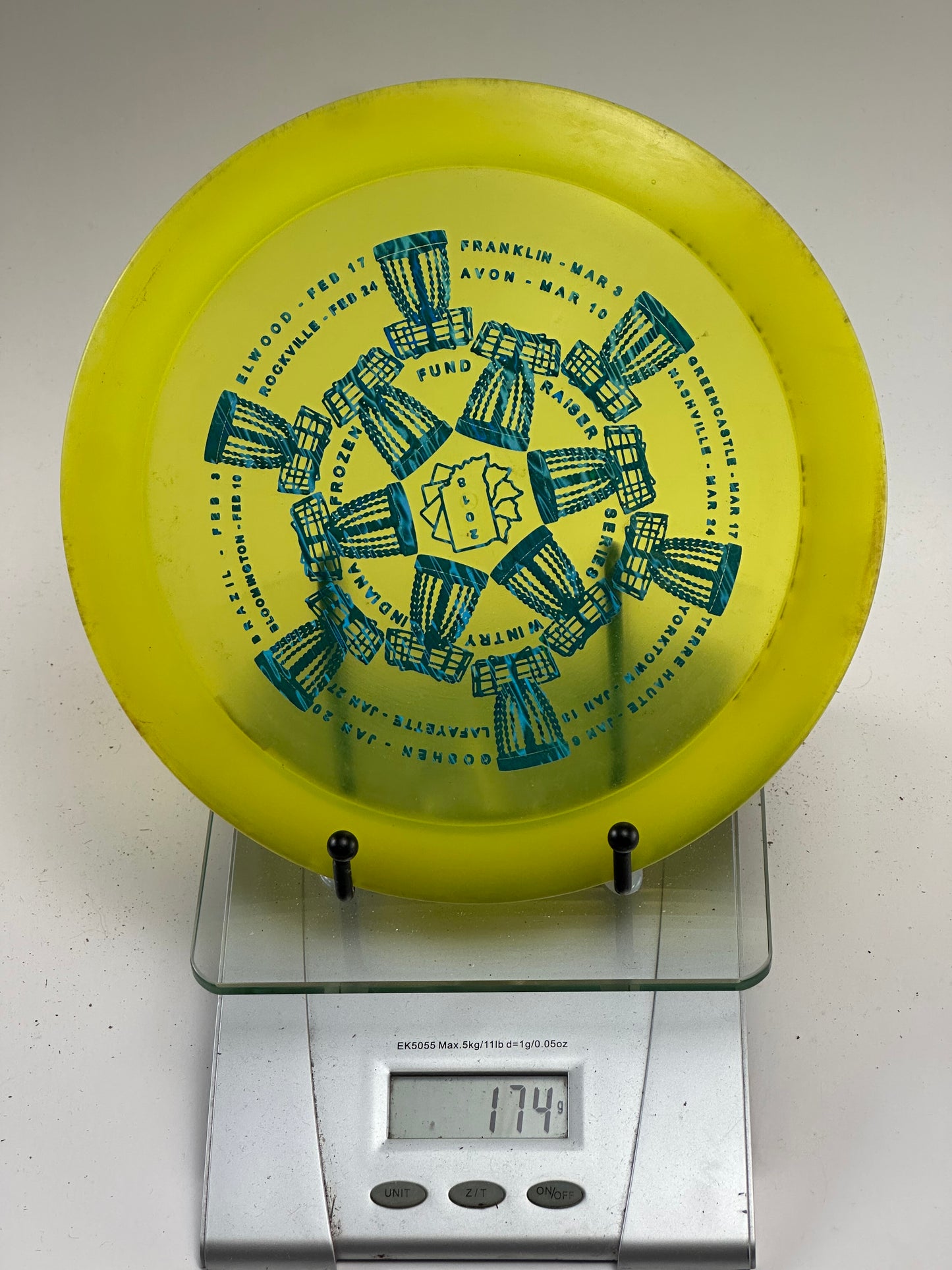 Discraft Z Line Punisher 174g Yellow Frozen Fundraiser Stamp