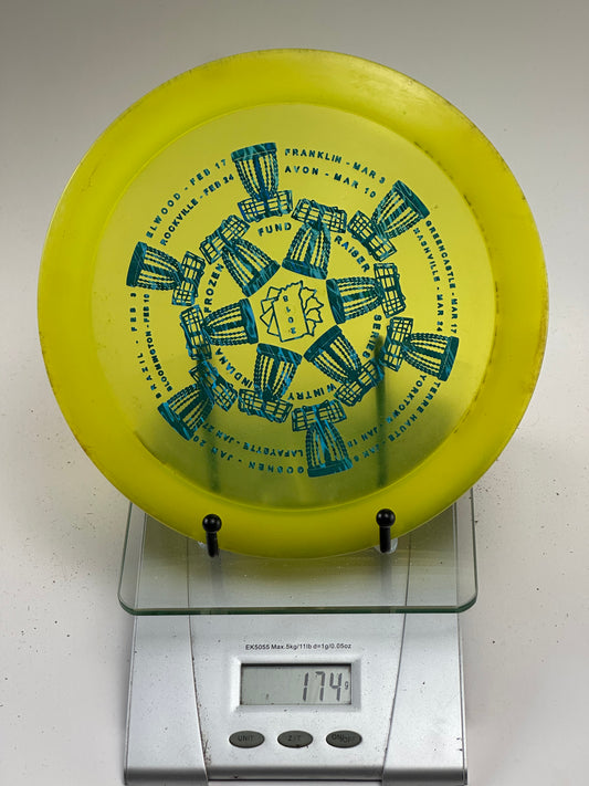 Discraft Z Line Punisher 174g Yellow Frozen Fundraiser Stamp