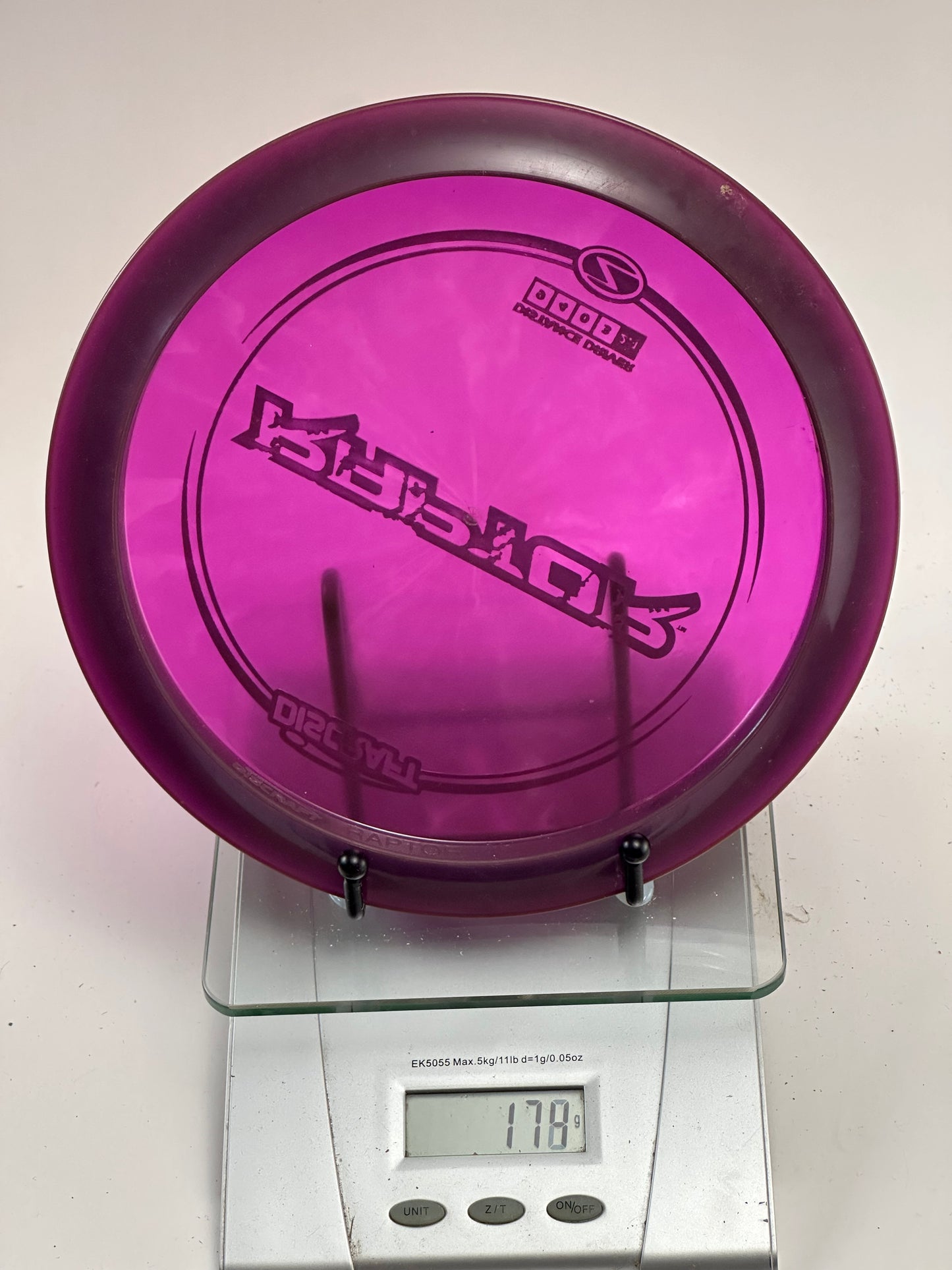 Discraft Z Raptor Distance Driver – Transparent Purple w/ Rainbow Stamp