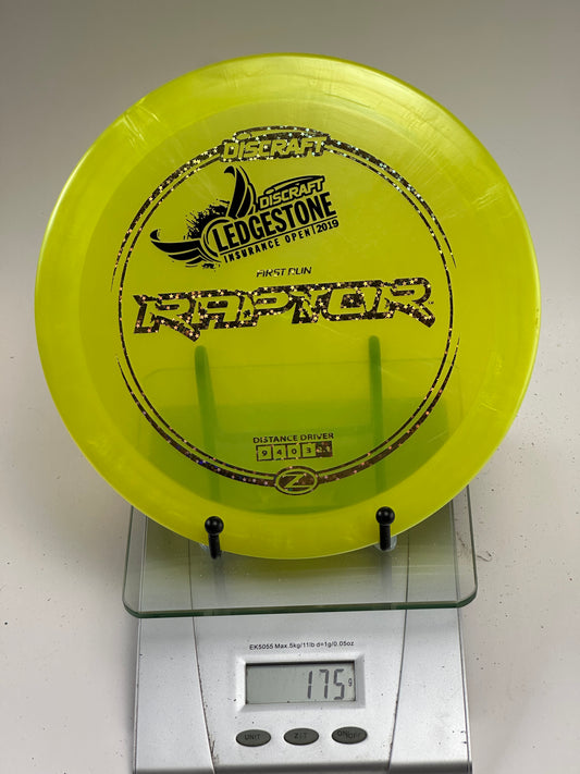Discraft Z Raptor First Run 2019 Ledgestone – Yellow Distance Driver