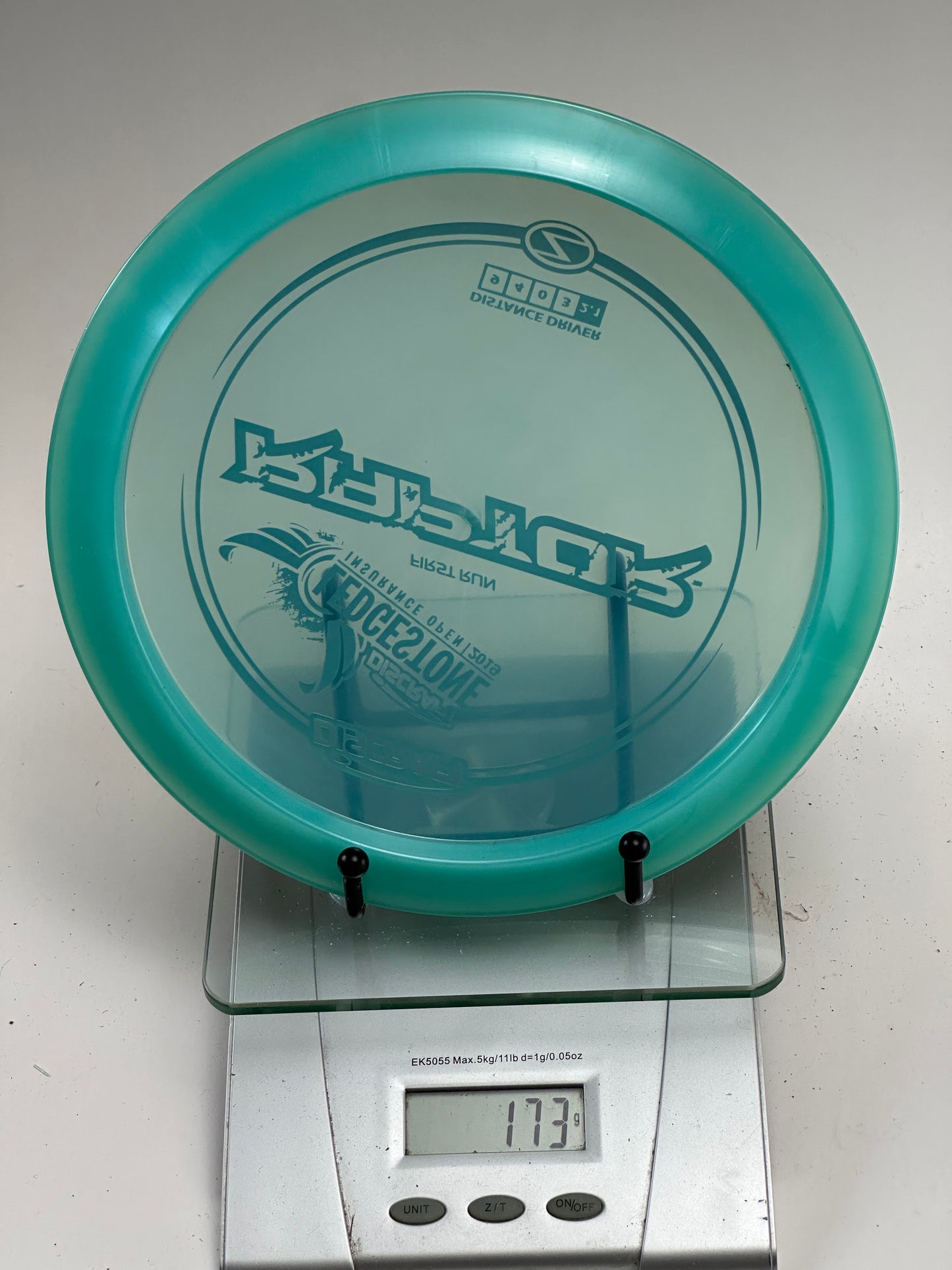 Discraft Z Raptor 2019 Ledgestone First Run Distance Driver (Clear Teal)