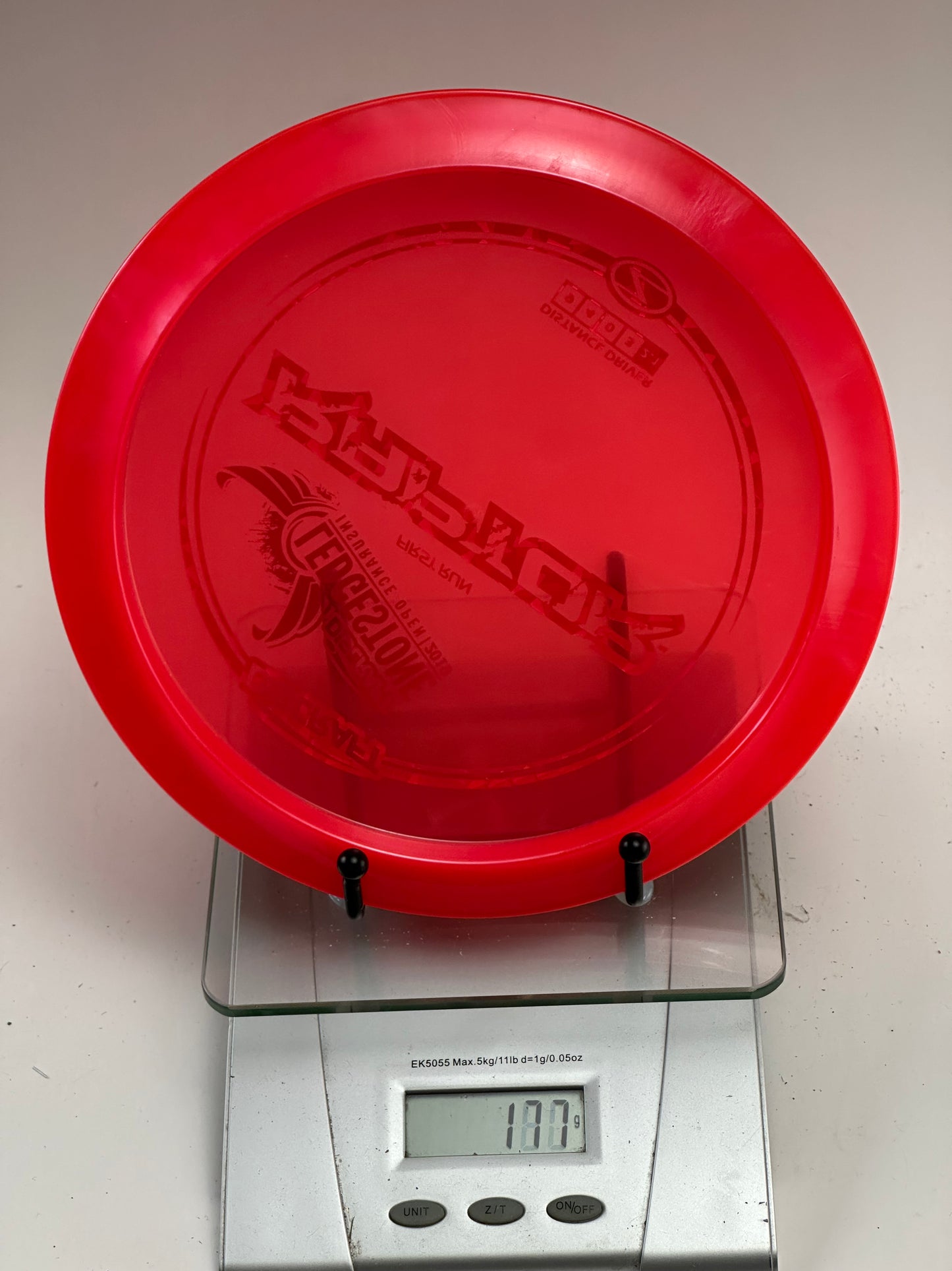 Discraft Z Raptor First Run 2019 Ledgestone Distance Driver - Clear Red