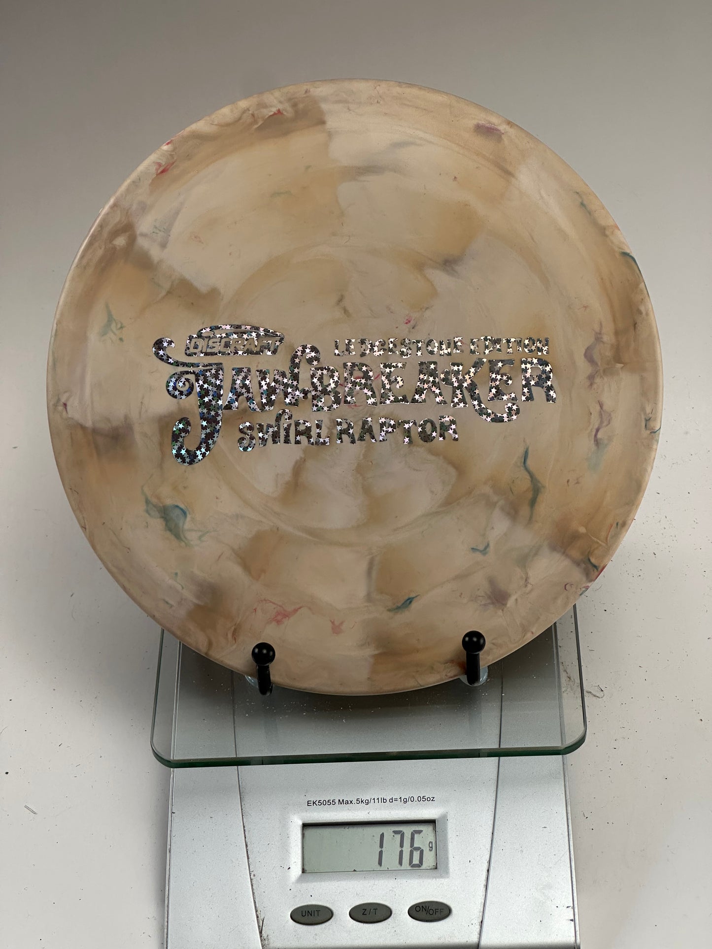 Discraft Ledgestone Jawbreaker Swirl Raptor (Sparkle Foil) - Beige Swirl