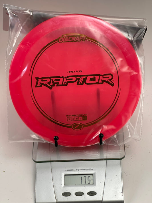 Discraft Z Raptor First Run Distance Driver – Transparent Red