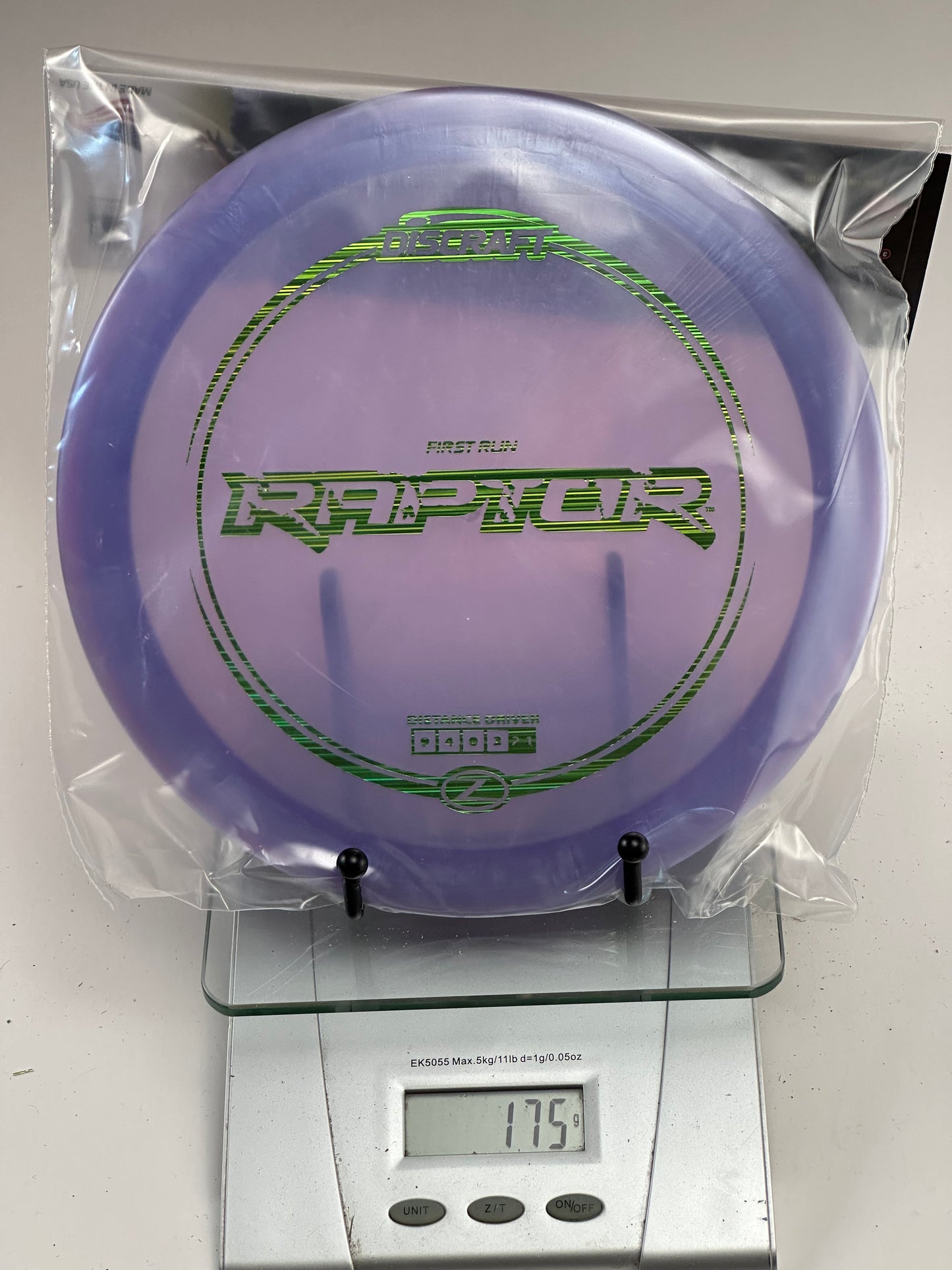 Discraft First Run Z Raptor Distance Driver (Clear Purple) 175g