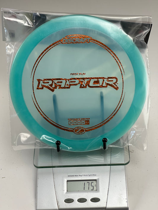 Discraft First Run Raptor Z Distance Driver | Clear Teal
