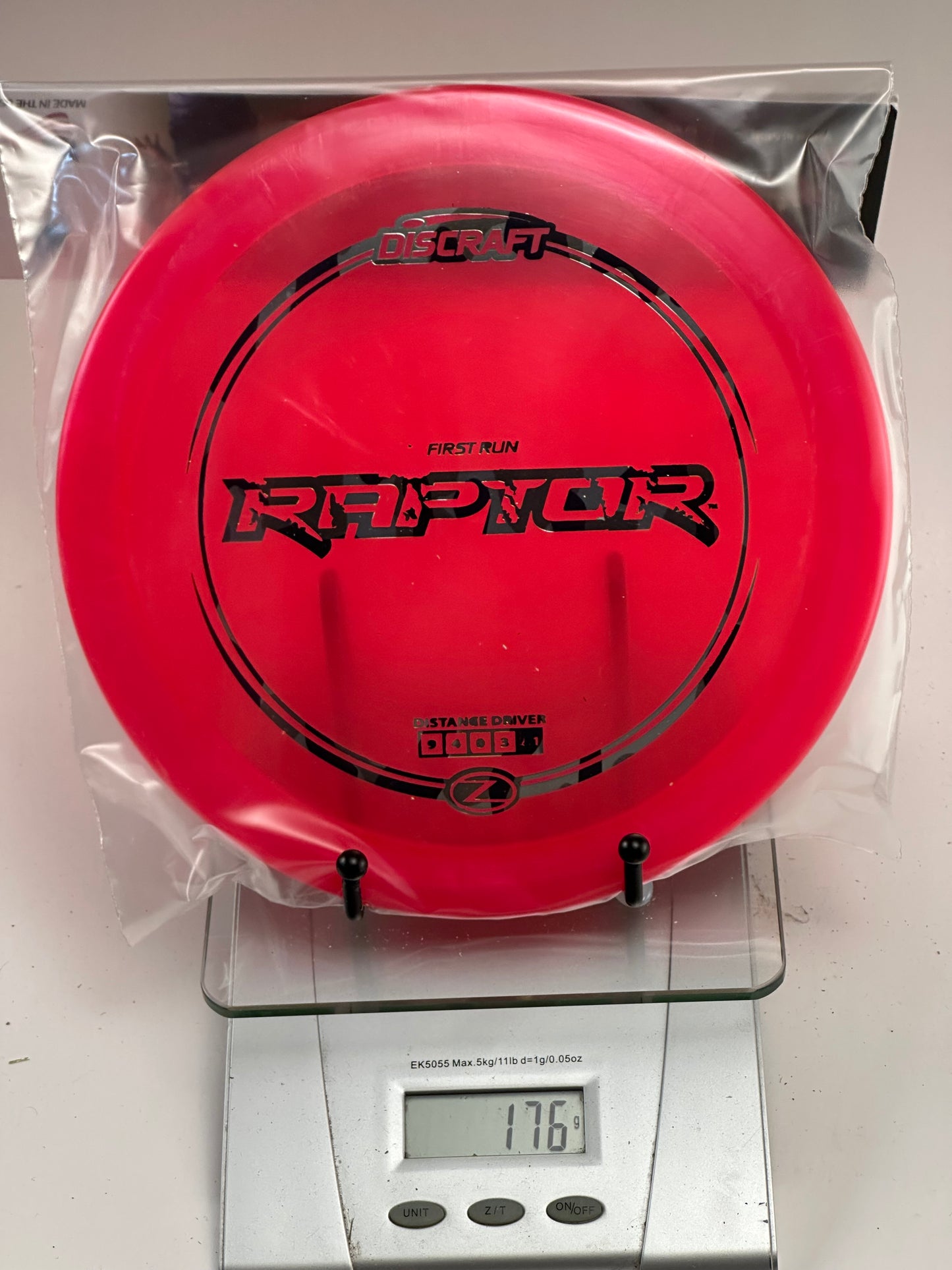 Discraft Z Raptor First Run Distance Driver - Transparent Red