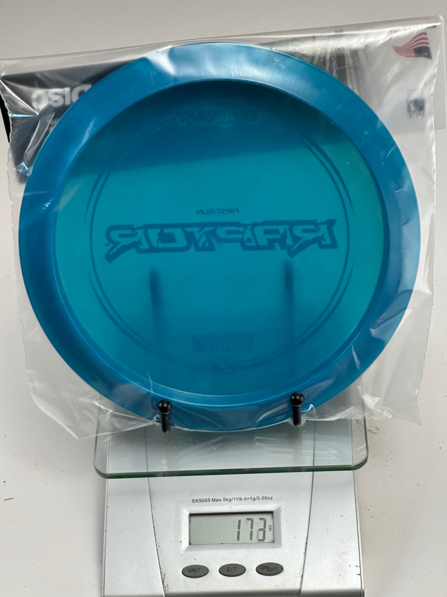Discraft Raptor (First Run) Z Distance Driver – Transparent Teal