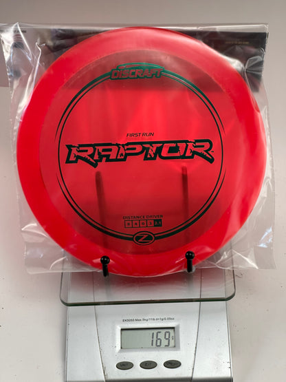 Discraft Z Raptor First Run Distance Driver (Transparent Red)