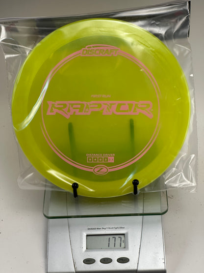 Discraft Z Raptor (First Run) Distance Driver - Transparent Yellow/Pink Stamp