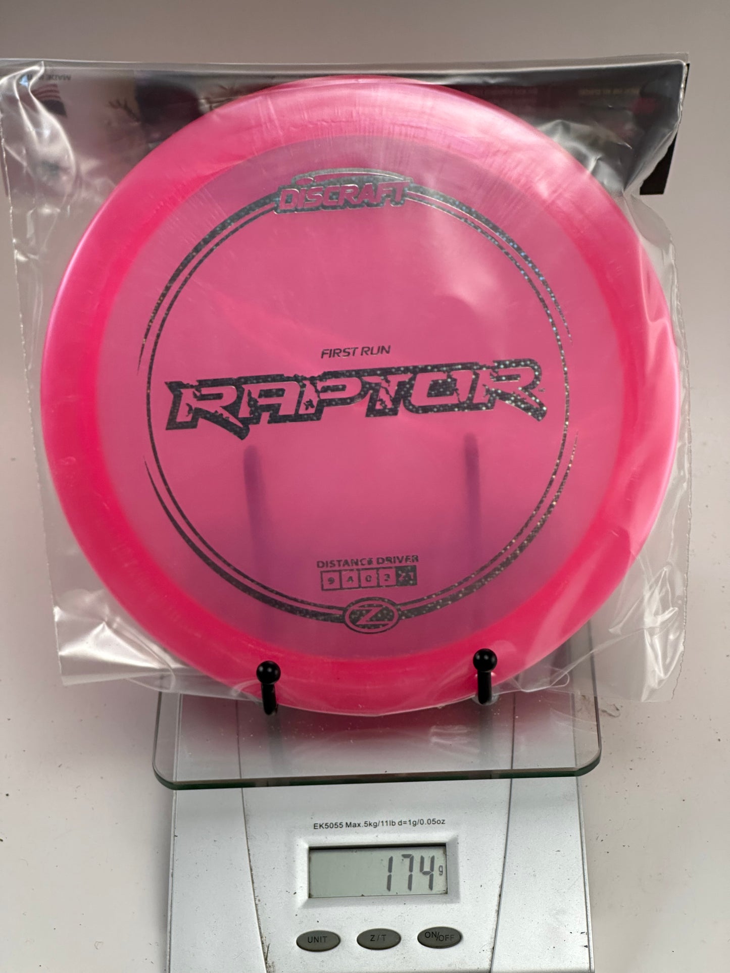 Discraft First Run Raptor Z Distance Driver - Transparent Pink