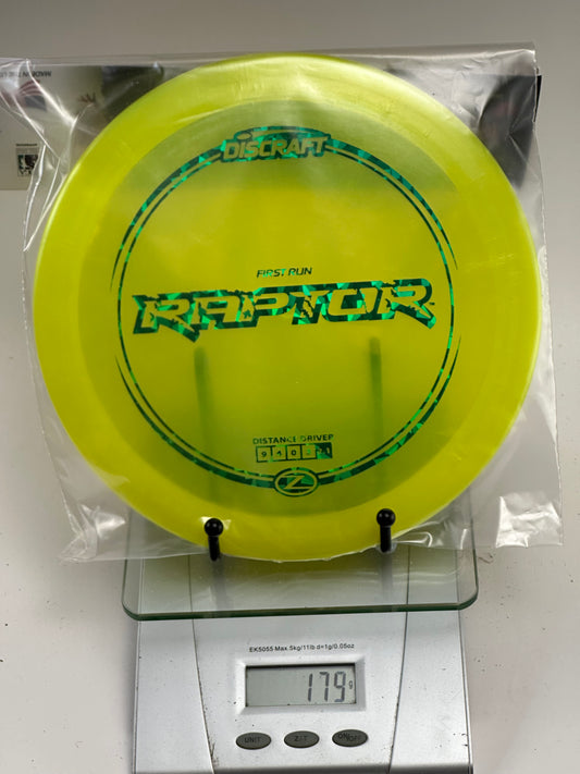 Discraft Z Raptor First Run Distance Driver - Transparent Yellow