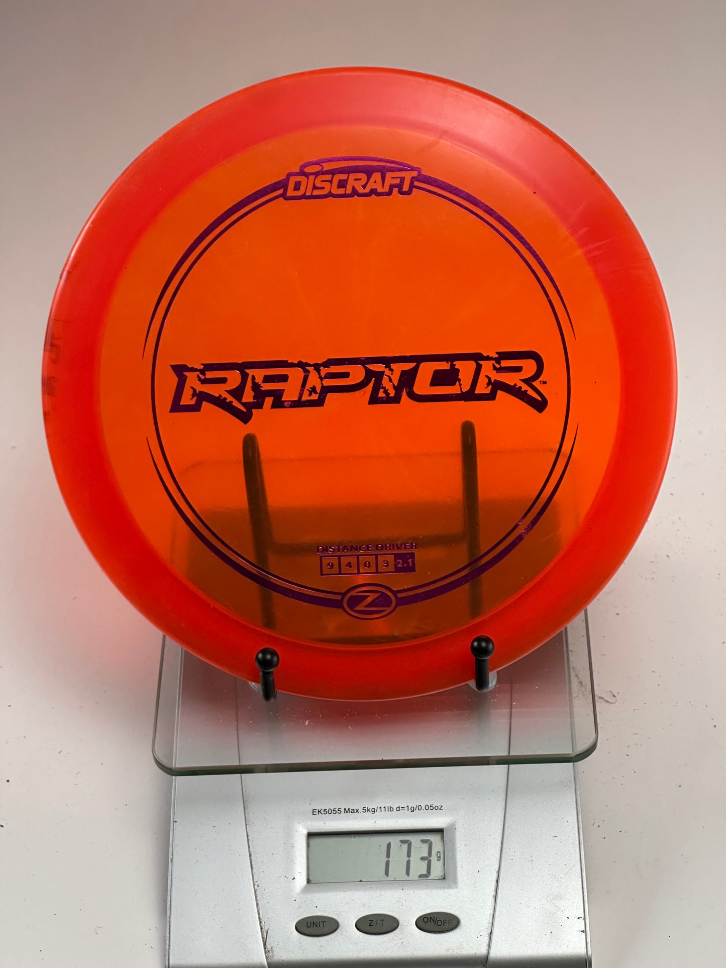 Discraft Z Raptor Distance Driver – Transparent Orange