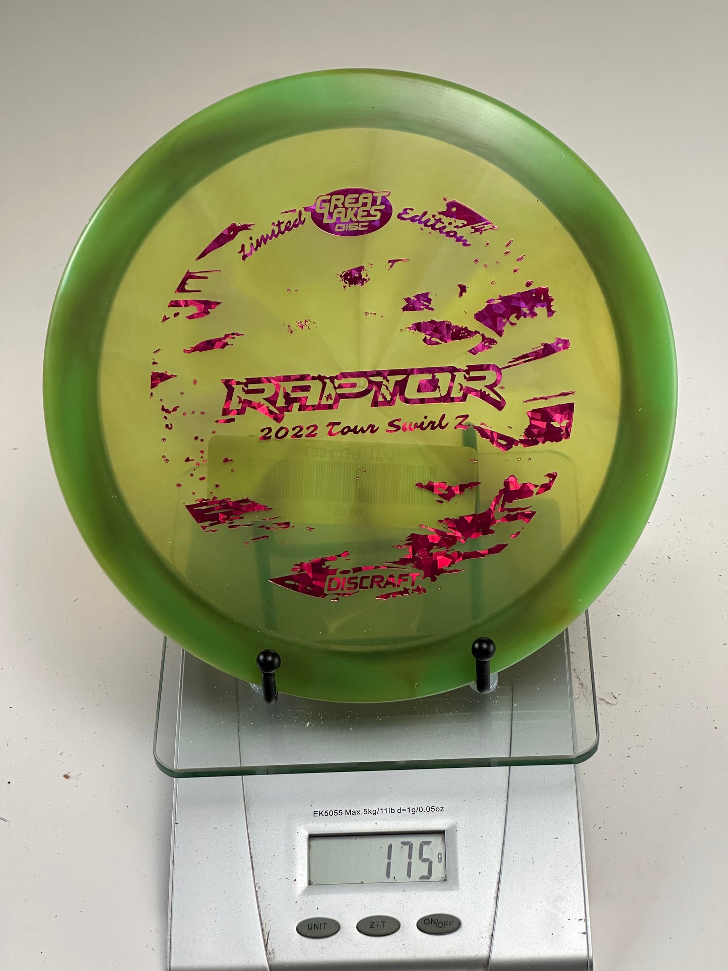 Discraft Raptor Tour Swirl Z (Great Lakes Disc LE) Transparent Green