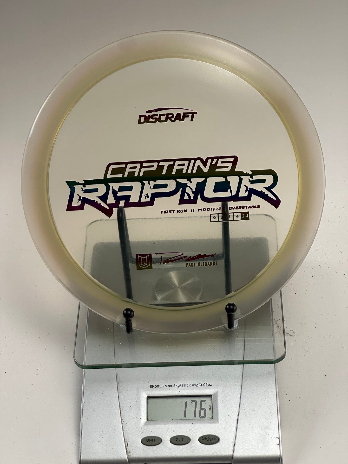 Discraft Captain’s Raptor Z Glo First Run (Paul Ulibarri)