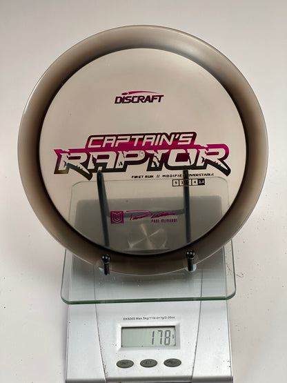 Discraft Z Glo Captain's Raptor First Run (Paul Ulibarri)