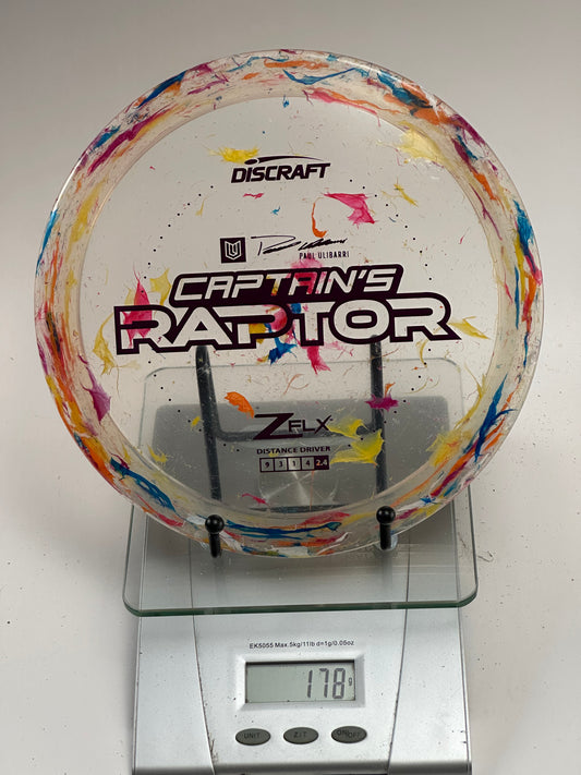 Discraft Captain's Raptor Z FLX Swirl (Paul Ulibarri) Distance Driver