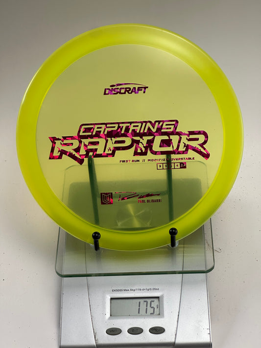 Discraft Captain’s Raptor First Run Z (Paul Ulibarri) Distance Driver