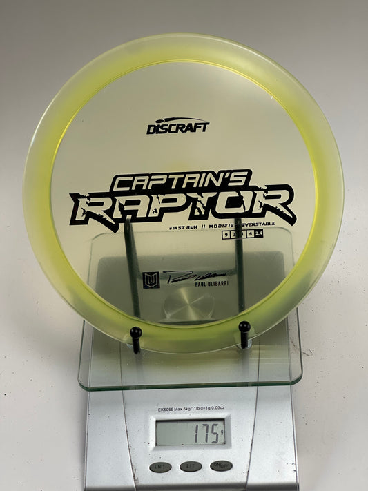 Discraft Captain’s Raptor First Run Z (Paul Ulibarri) Overstable Driver