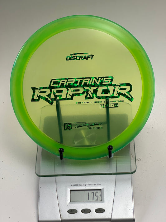 Discraft Z Captain’s Raptor First Run (Paul Ulibarri) Overstable Driver