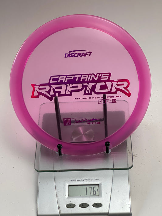 Discraft Z Captain's Raptor First Run (Paul Ulibarri) Distance Driver