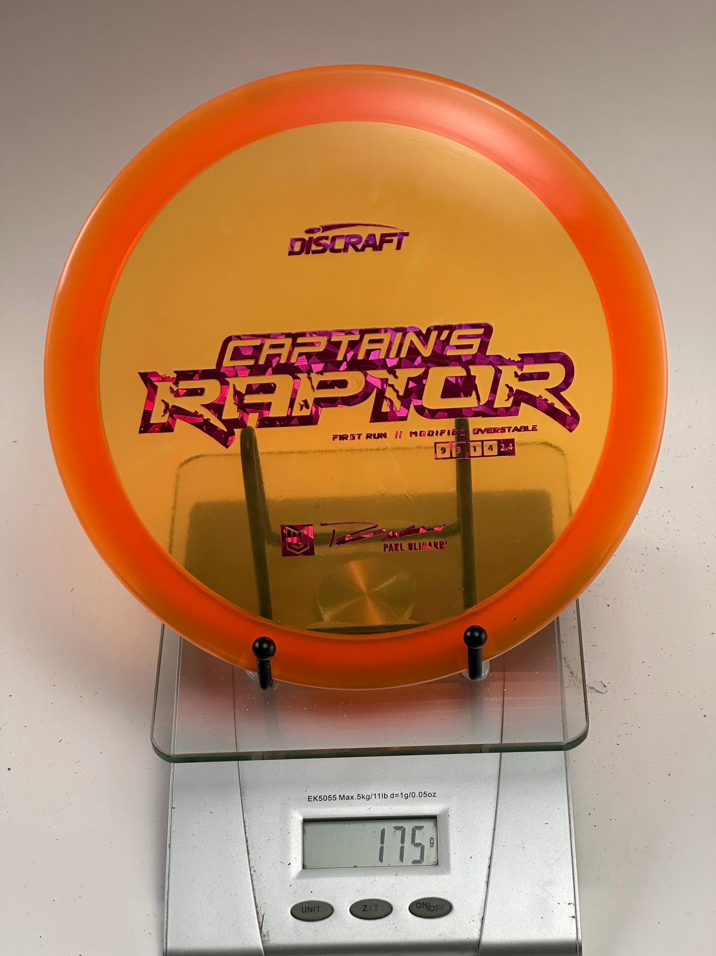 Discraft Z Captain's Raptor First Run (Paul Ulibarri) Overstable Driver 175g
