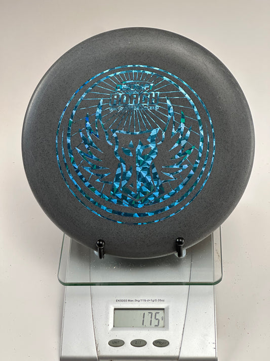 Discraft Roach Bro-D Rubber Blend Putter – Gray Speckle, Blue Shattered Foil