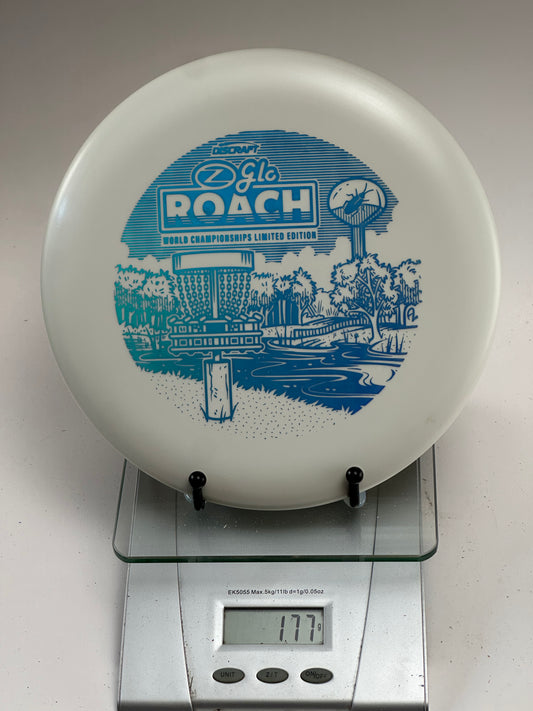 Discraft Z Glo Roach Putter – White w/ Blue World Championships Stamp