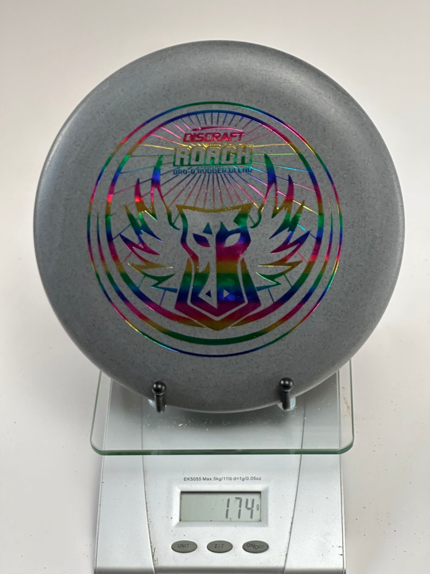 Discraft Roach Bro-D Rubber Blend Putter, Gray Speckle w/ Rainbow Foil