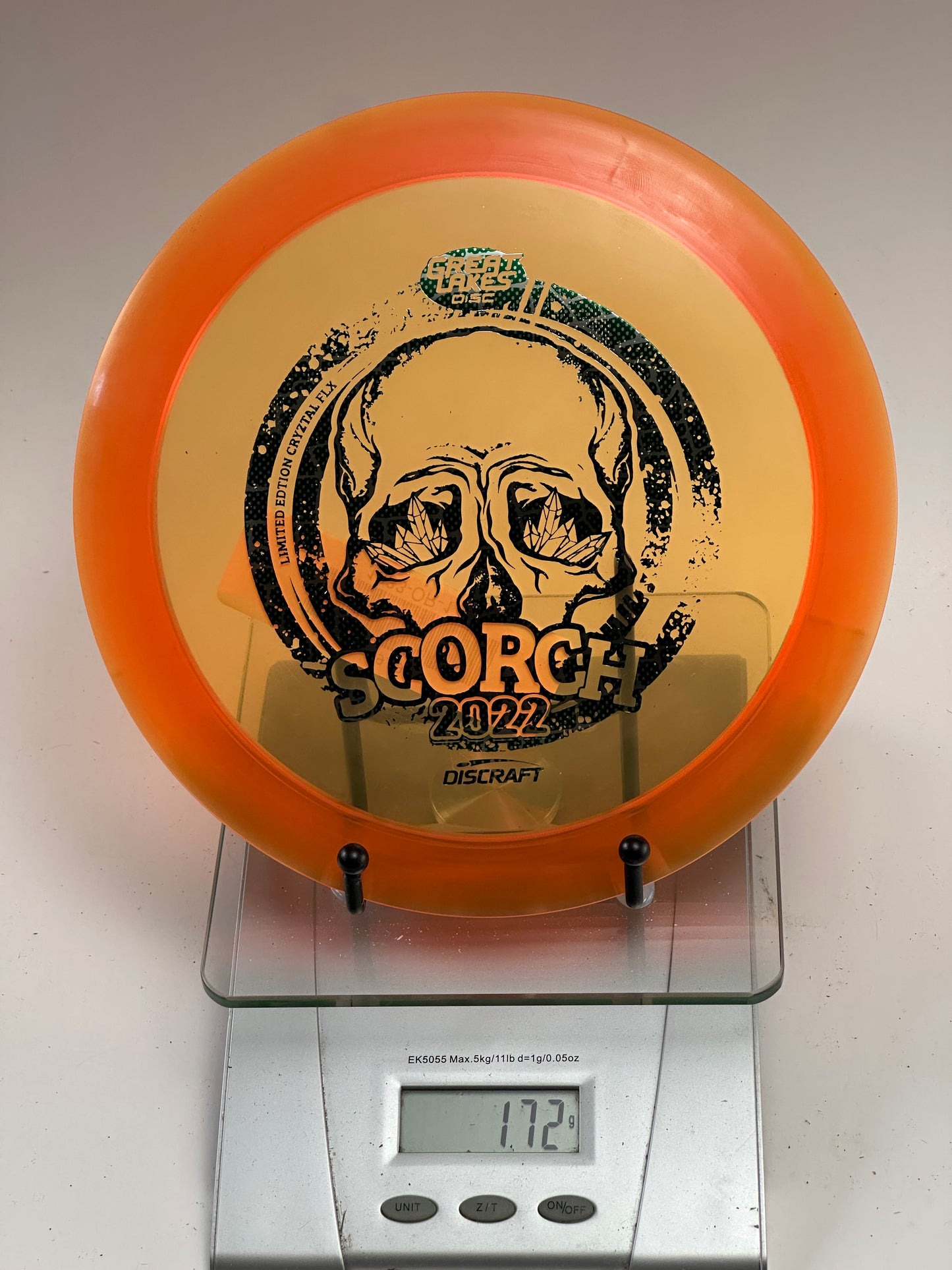 Discraft CryZtal FLX Scorch (2022 Great Lakes Disc Skull) Orange Rim