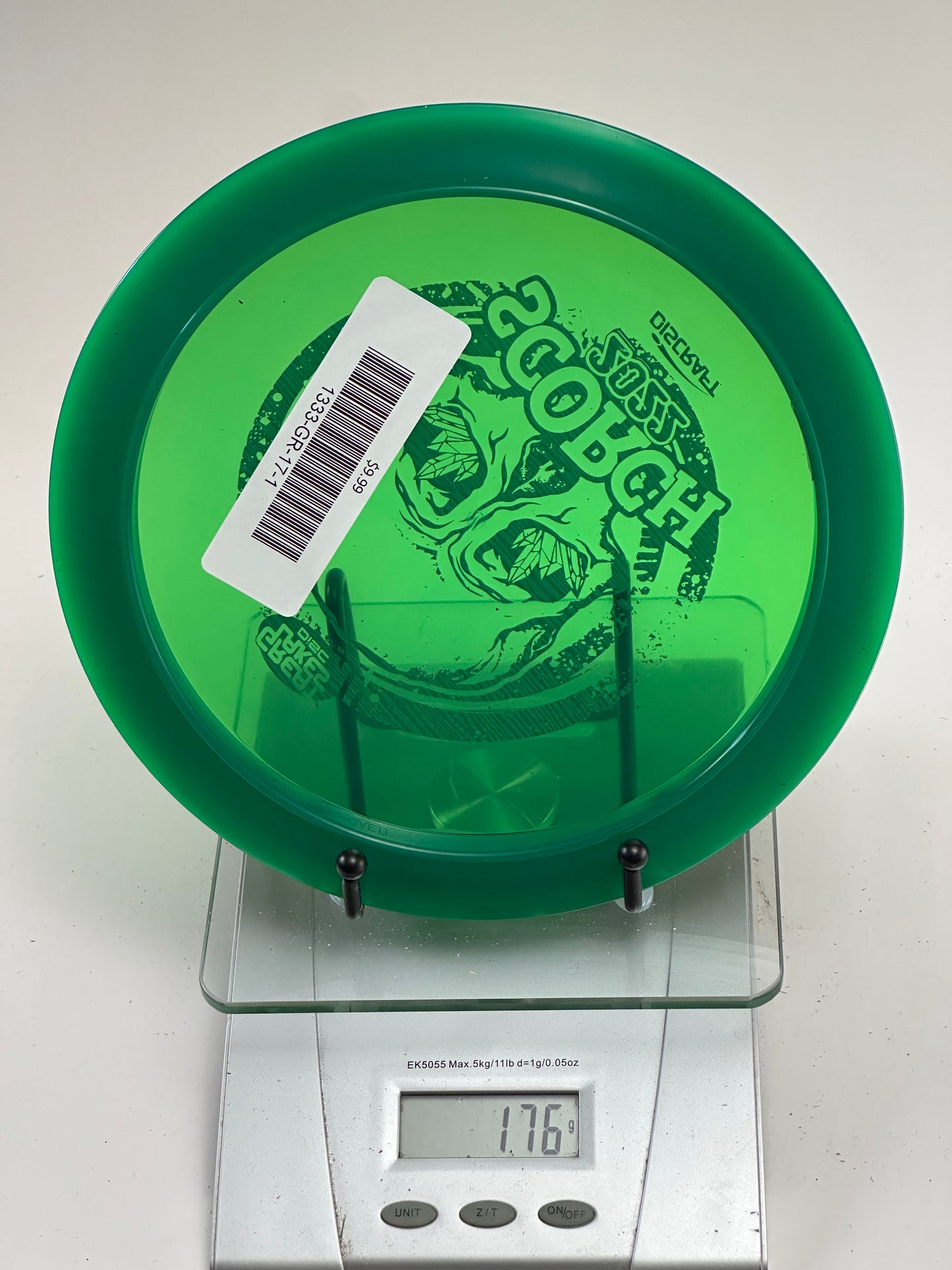 Discraft CryZtal FLX Scorch – 2022 Great Lakes Disc Skull Stamp (Green)