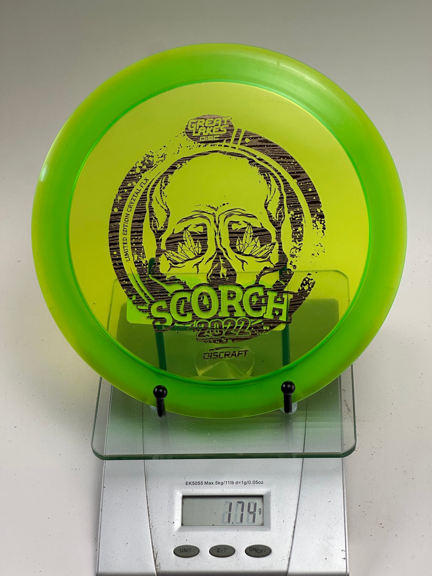 Discraft CryZtal FLX Scorch 2022 Great Lakes Disc Skull Stamp - Green