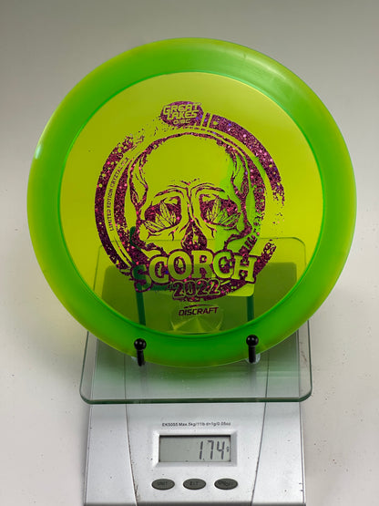 Discraft CryZtal FLX Scorch 2022 Great Lakes Disc Skull Stamp Green/Clear