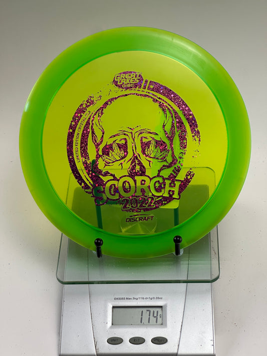 Discraft CryZtal FLX Scorch 2022 Great Lakes Disc Skull Stamp Green/Clear